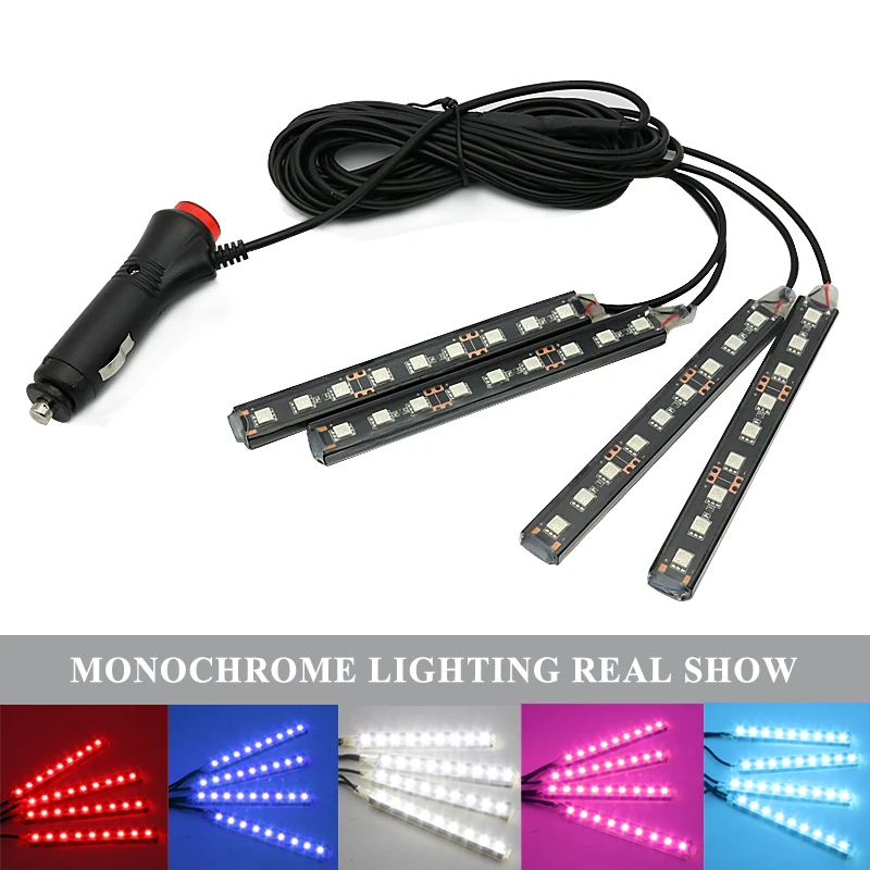 

Interior Car LED Neon Lamp For Mercedes Opel Astra H Kia Rio Skoda Octavia Audi A4 B6 Peugeot 206 VW for Mazda 3 6 Accessories