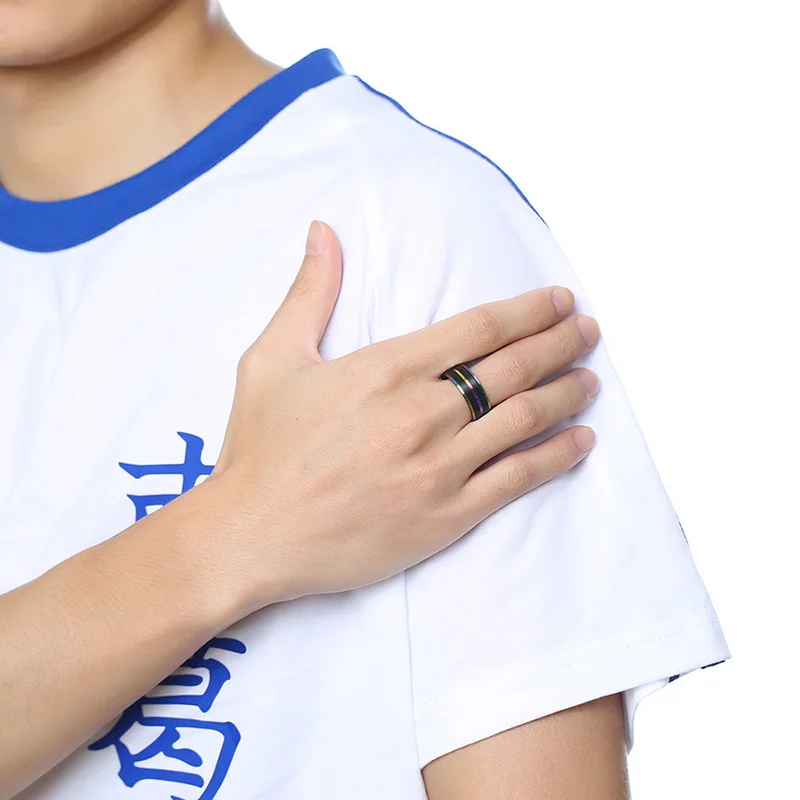Meaeguet трендовые радужные кольца для мужчин, повседневная одежда, кольца из нержавеющей стали для геев, обручальные кольца 8 мм, размер США