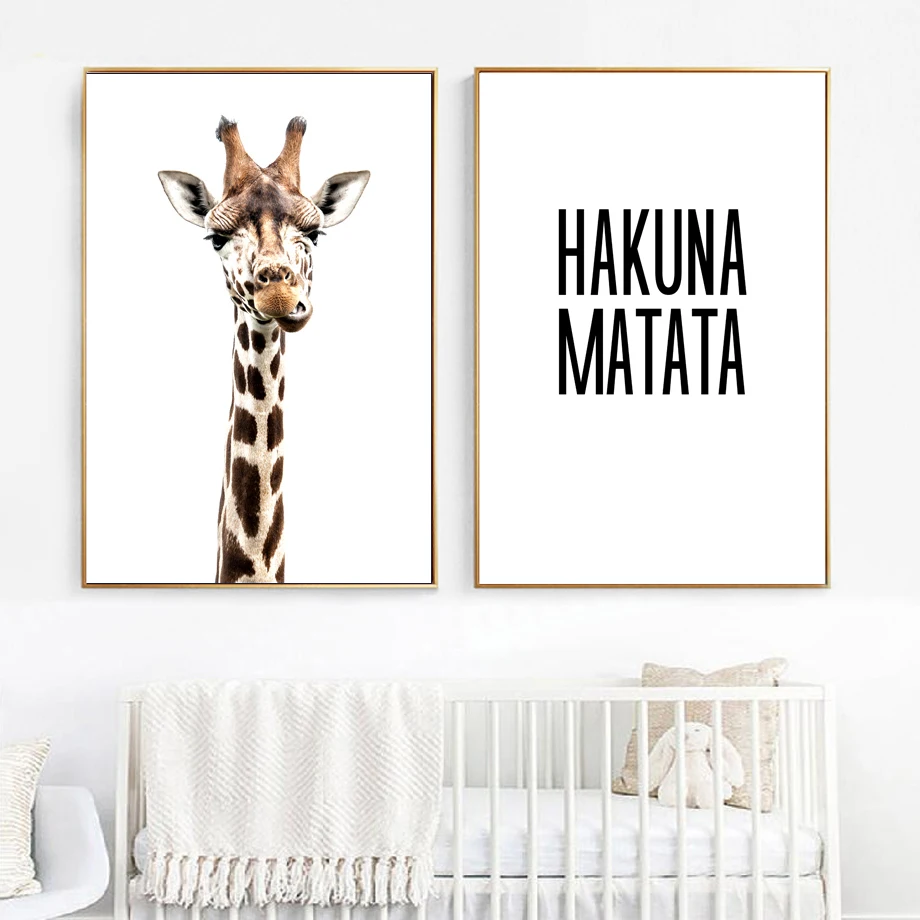 

Posters And Prints Giraffe Quotes Canvas Painting Nordic Poster Wall Art Print Nordic Style Kids Room Decoracion