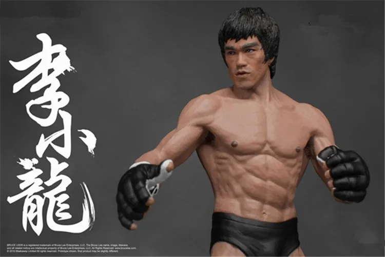 1Pc PVC 19cm  Bruce Lee Fighting Version Action Figure Models Toy Chinese Kongfu Model Collection Figure Toys Gifts For Children