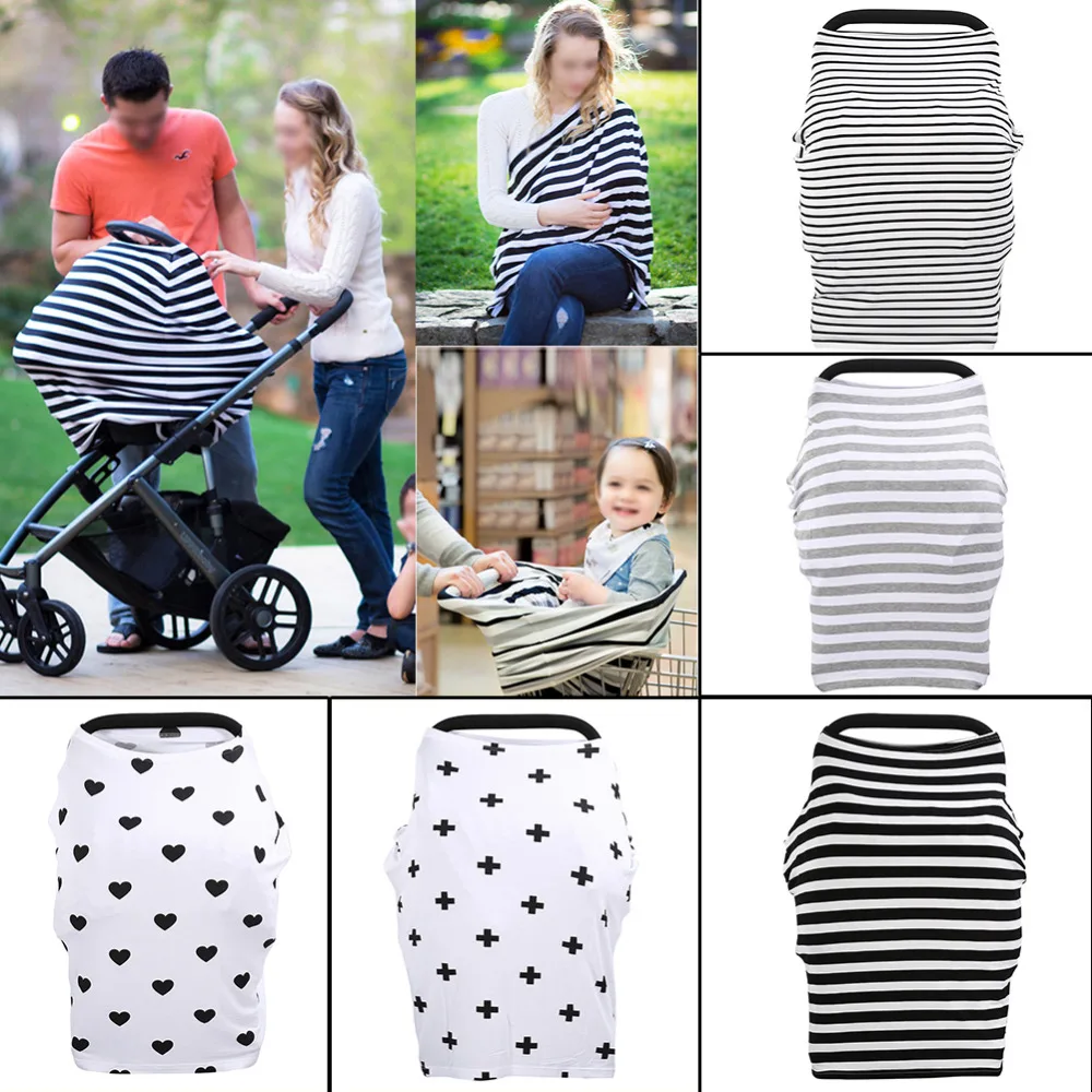 3 in 1 infant Baby Car Seat Canopy Shopping Cart Cover Rayon Nursing Cover Multi Use