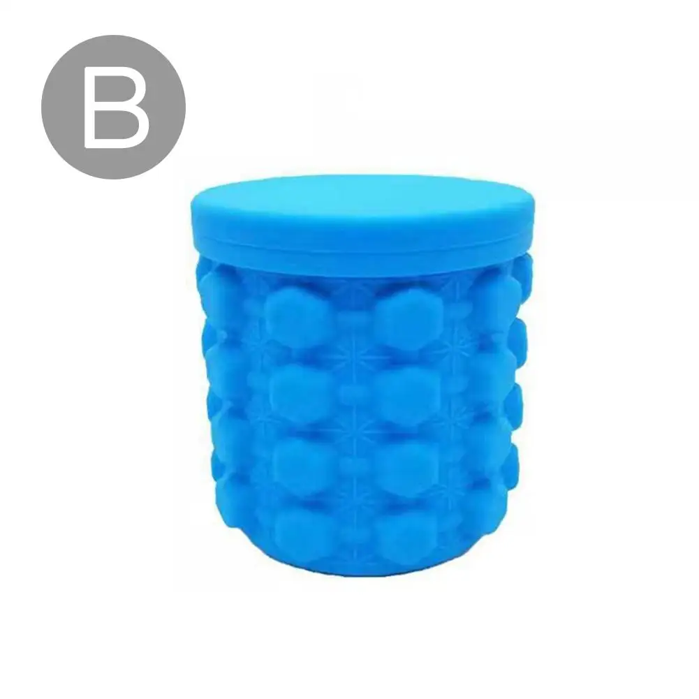 1 шт. синий 2 в 1 Силиконовое ведро для льда Форма для льда с крышкой силиконовый кубик льда волшебник Портативный Силиконовый бочонок машина - Цвет: B