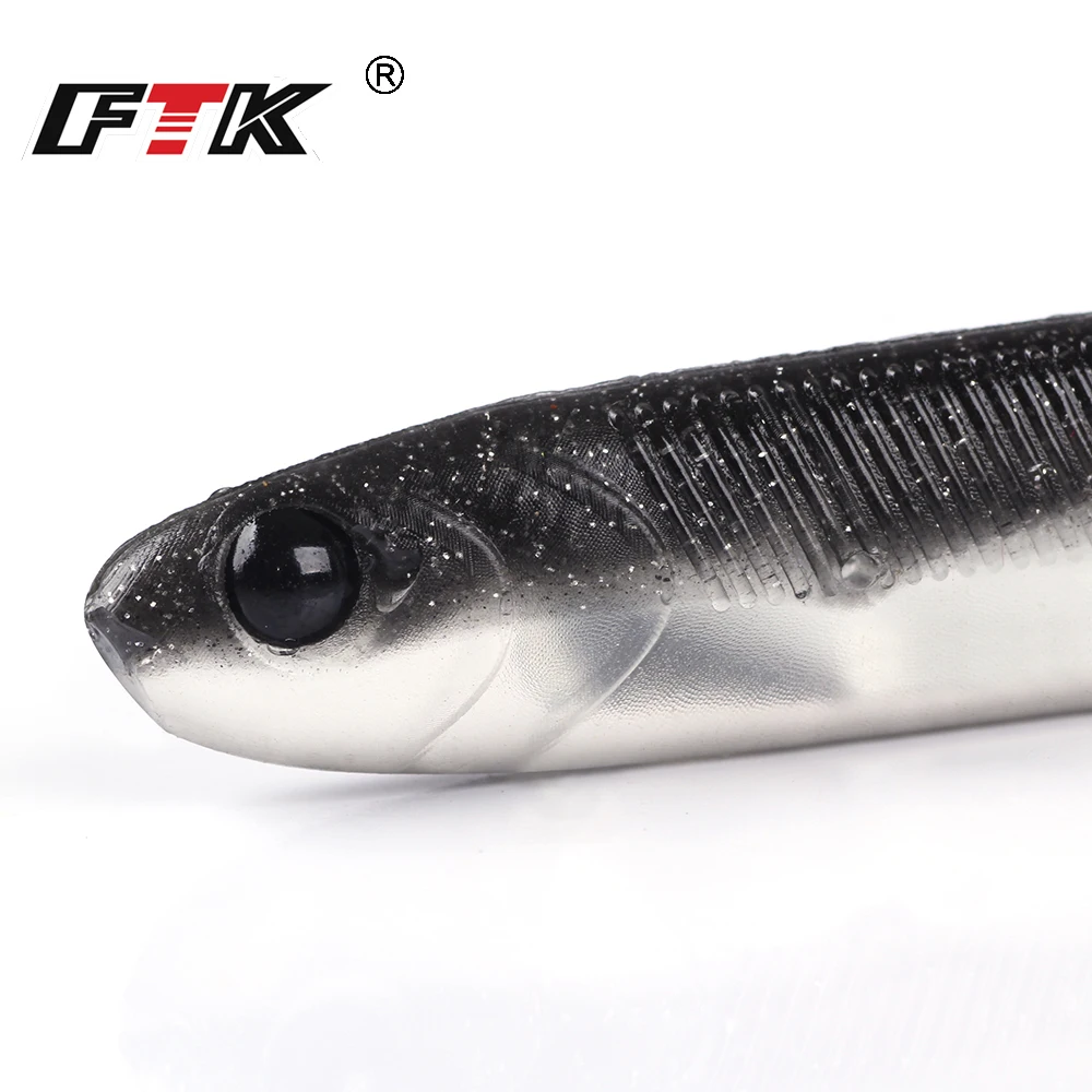 Приманка для рыбалки от ftk 4 шт. Мягкая приманка Minnow Shad Приманка аксессуары 3D глаз поддельная рыба плавающий воблер приманка бас червь силиконовая морская HF