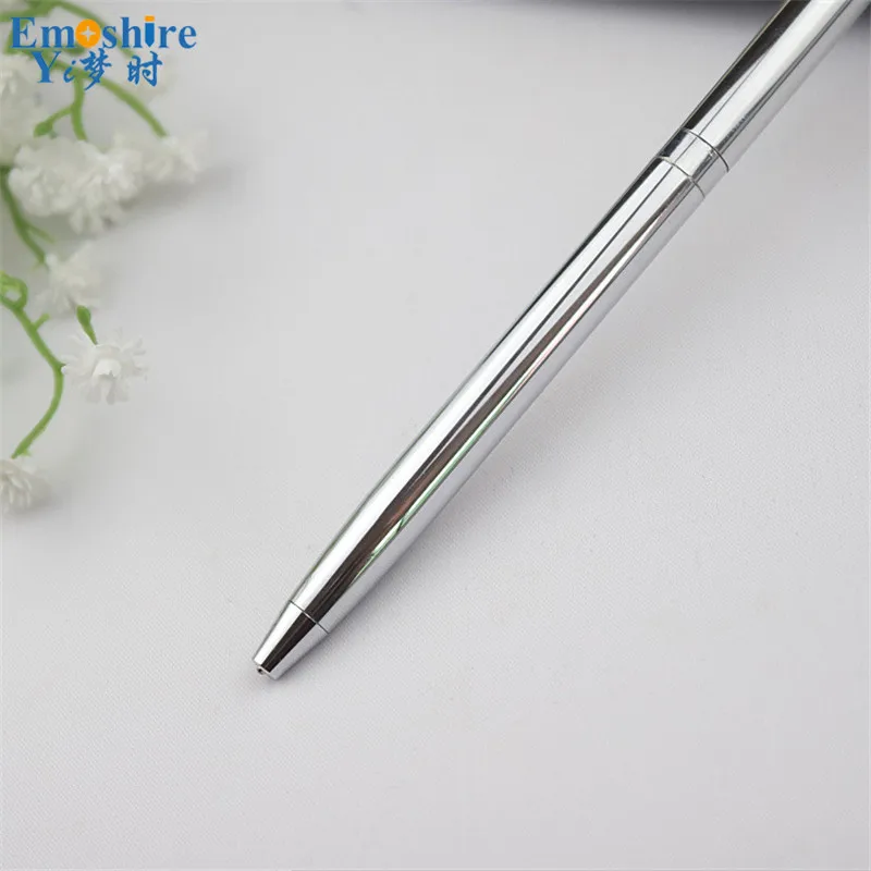 Emoshire Slim business metal signature pen custom hotel advertising chrome metal ballpoint pen copper rod metal pen (4)
