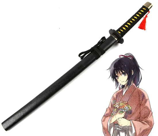 

Free Shipping Japanese Anime Hakuouki Sword Katana Wakizashi Chizuru Yukimura Cosplay Props Decorative Swords No Sharp Wood