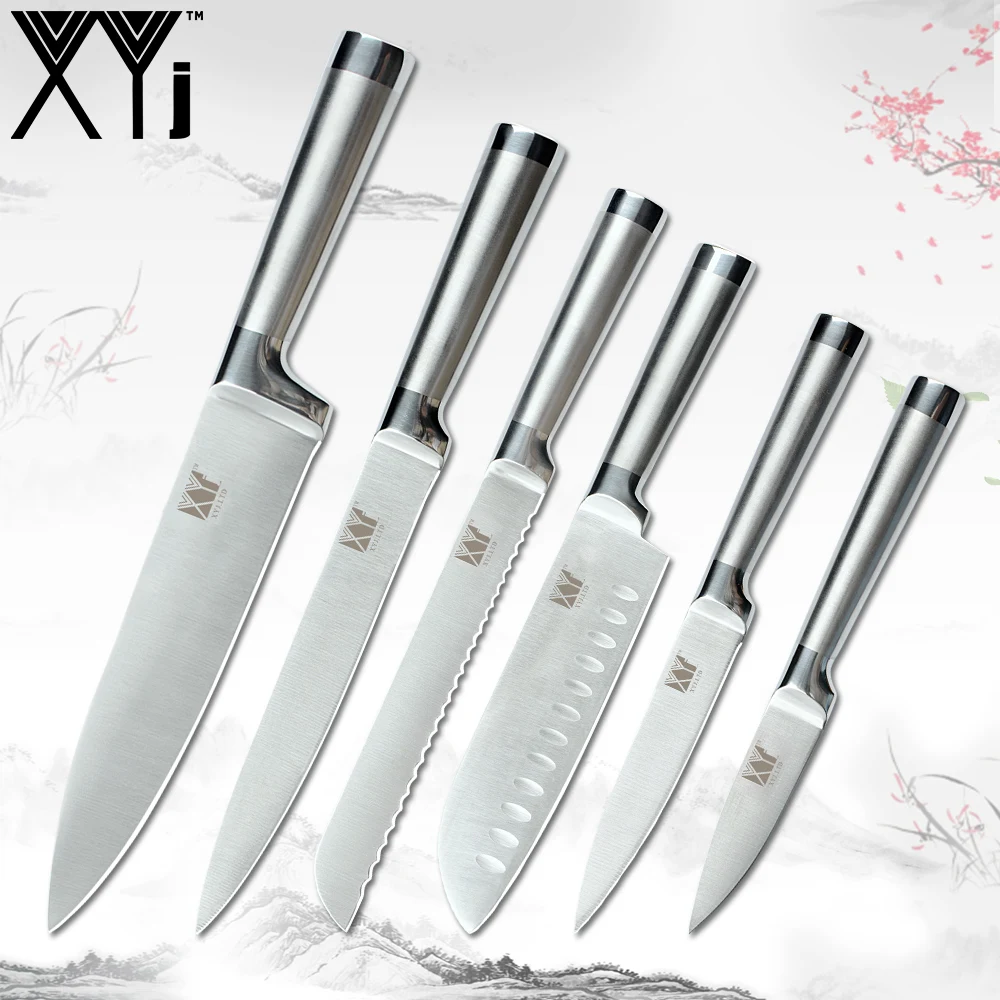 Xyj Kitchen Knives Set Paring Utility Santoku Chef Slicing Bread