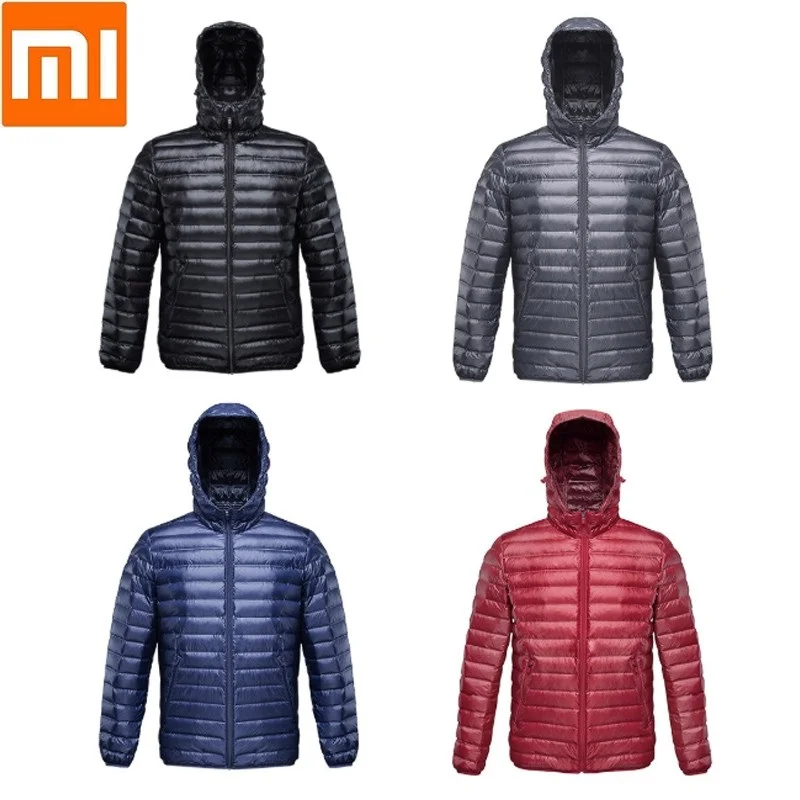 

Xiaomi 90 FUN Fashion Men light and seamless one-piece weave 90% goose down jacket Warm 4 level water repellent coat