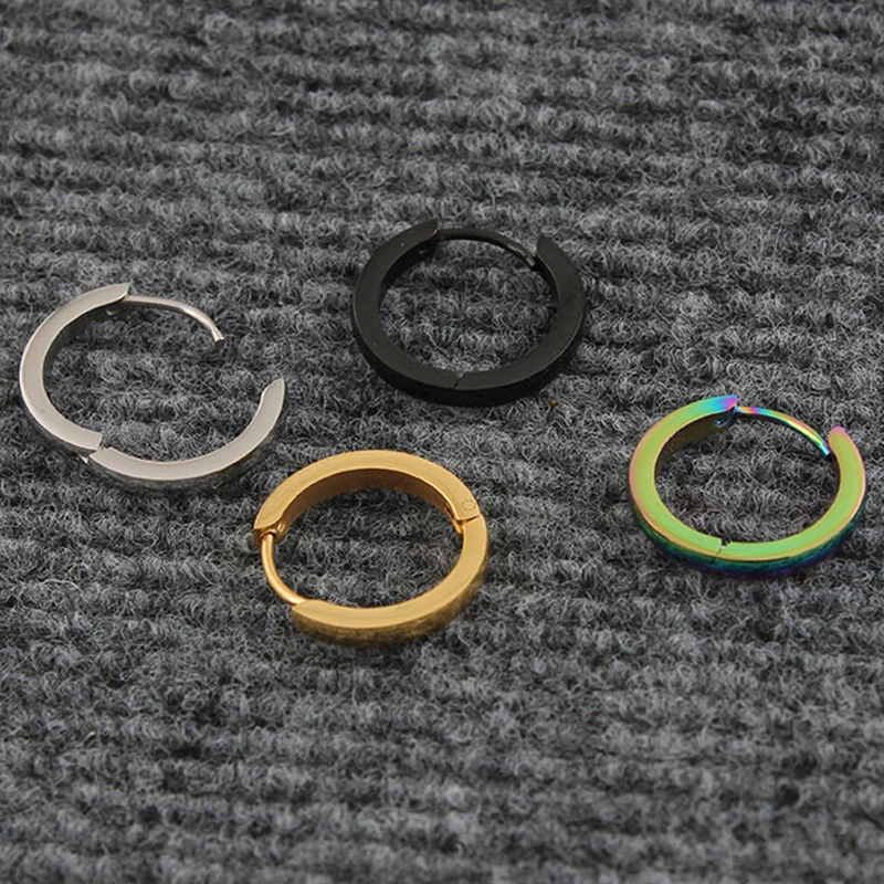 Alisouy, 2 мм, ширина, 1 пара, мужские, женские, нержавеющая сталь, в стиле хип-хоп, спираль, круглые серьги-кольца, серьги для пирсинга, ювелирные изделия