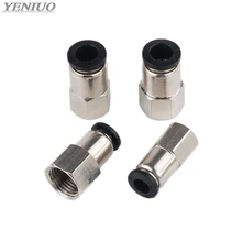 Conector pneumático preto, 4 6 8 10 12mm (m5 ''1/8 '1/4 ''/3/8'' 1/2 '')) rosca feminina empurra em montagem para tubulação de ar