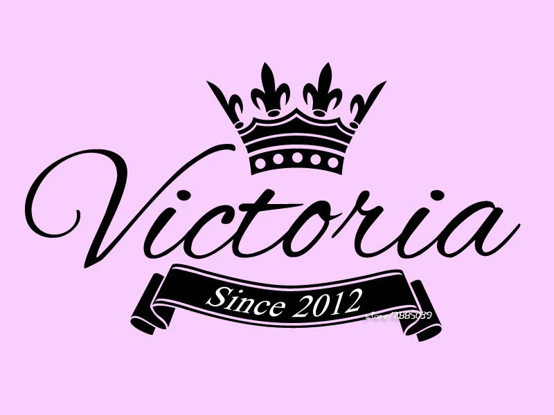 Queen Crown Customized Name Wall Stickers Vinyl Wall Decal Decor Girls