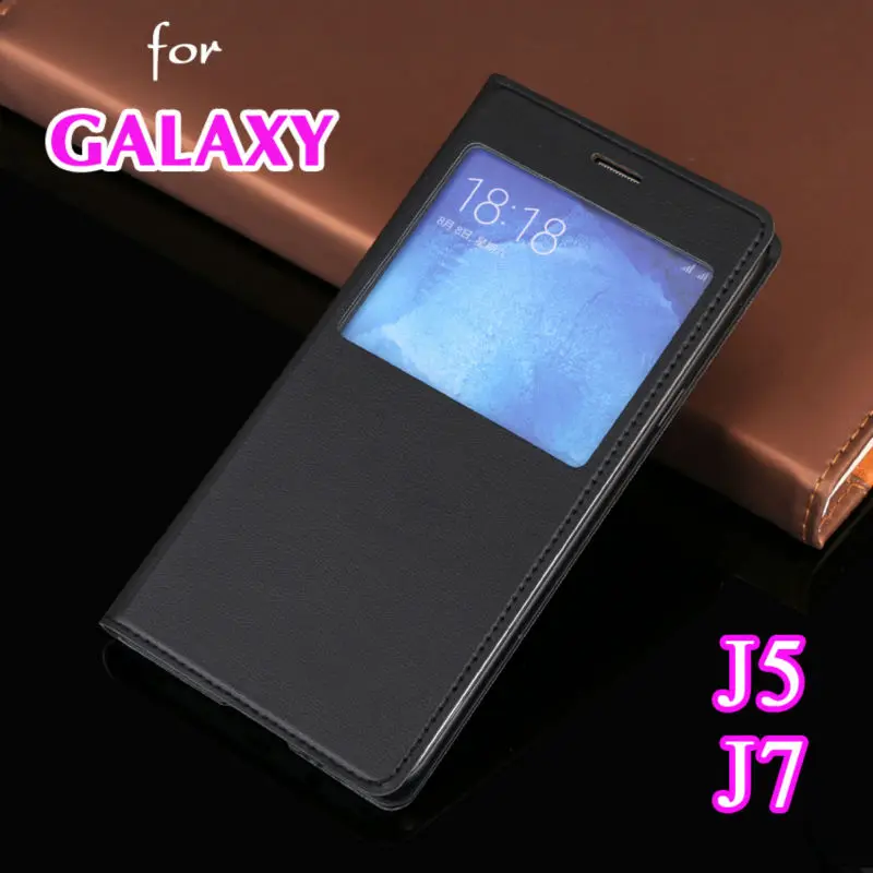 Кожаный чехол с откидной крышкой для Samsung Galaxy J5 J7 2015 SM J500 J500F J500H J700 J700F J700H J700FN