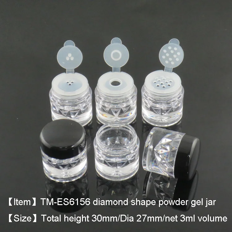 diamond shape jar 3ml cosmetic eyeshadow powder tester conclear blusher diameter | Красота и здоровье