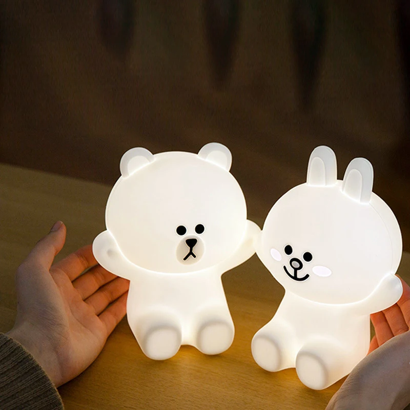

LED Night Lights USB Rechargeable Cute Bear Rabbit Table Lamp For Home Babyroom Bedside Bedroom Birthday Christmas Best Gifts