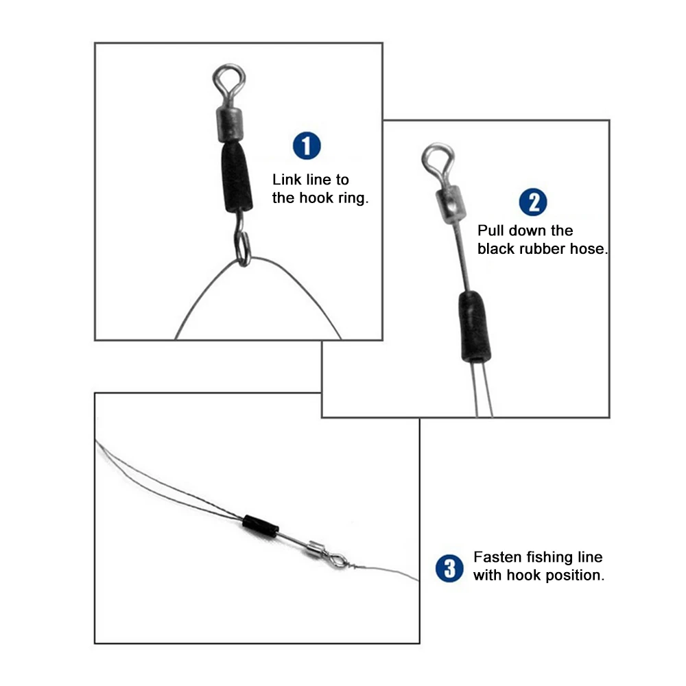 20 штук, рыболовные Вертлюги, соединители для крючков, высокая прочность, быстрый соединитель с резиновым шлангом, рыболовные снасти