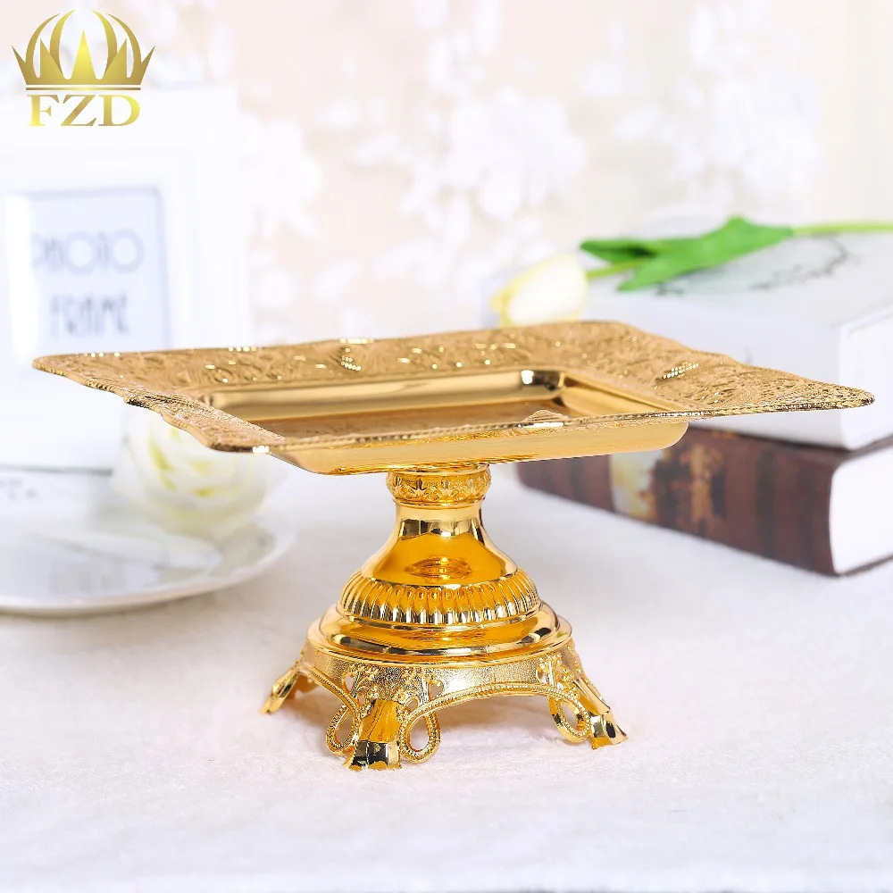 

Metal Serve Tray Centerpiece Lace Rim Crystals Decorative Rectangular Unique for Wedding Coffee Table Restaurant
