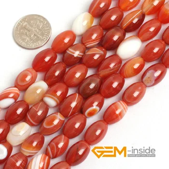 

Oliva Shape Sardonyx Carnelian Beads Natural Stone Beads Diy Loose Beads For Jewelry Making Strand 15 Inches Wholesale