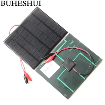 

BUHESHUI 3.5W 18V Solar Cell Polycrystalline Solar Panel+Crocodile Clip For Charging 12V Battery Solar Charger 165*135*3MM