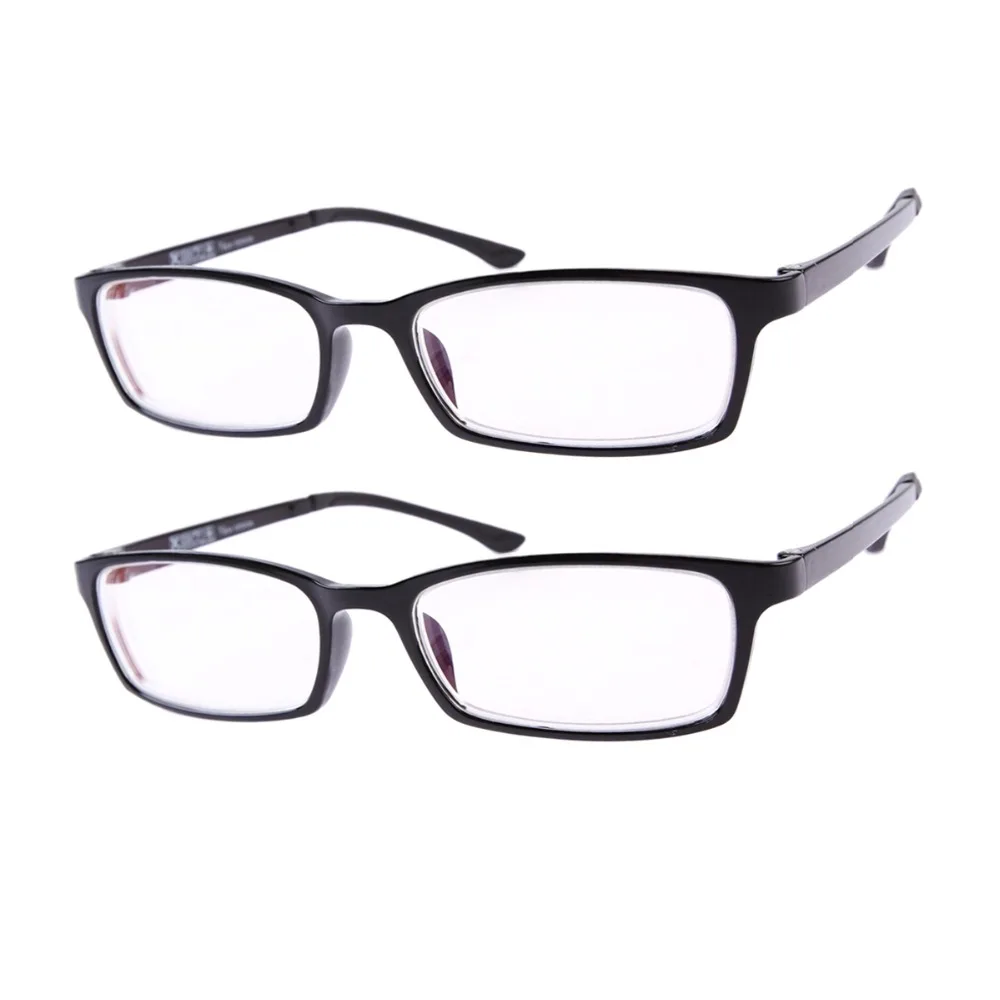 

2 Pair Set Myopia Glasses -1.0 to -6.0 Mens Womens Nearsighted Eyewear Distance Black Frame Shortsighted Prescription Spectacles