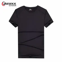 WWKK, новинка, Мужская Однотонная футболка, летняя, дышащая, для альпинизма, короткий рукав, топ, рубашка, повседневная, футболка, для походов, футболки