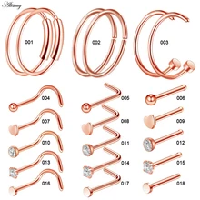 Alisouy 18 стилей стальное Лабрет кольцо-гвоздик круговые кольца из бисера брови для языка, носа обруч Пирсинг для хрящевой части уха Tragus ювелирные изделия 20 г