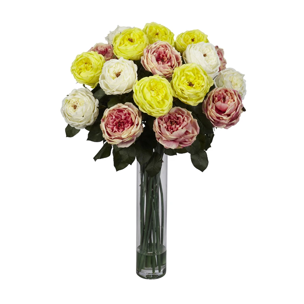 Nearly Natural Fancy Rose Silk Flower Arrangement