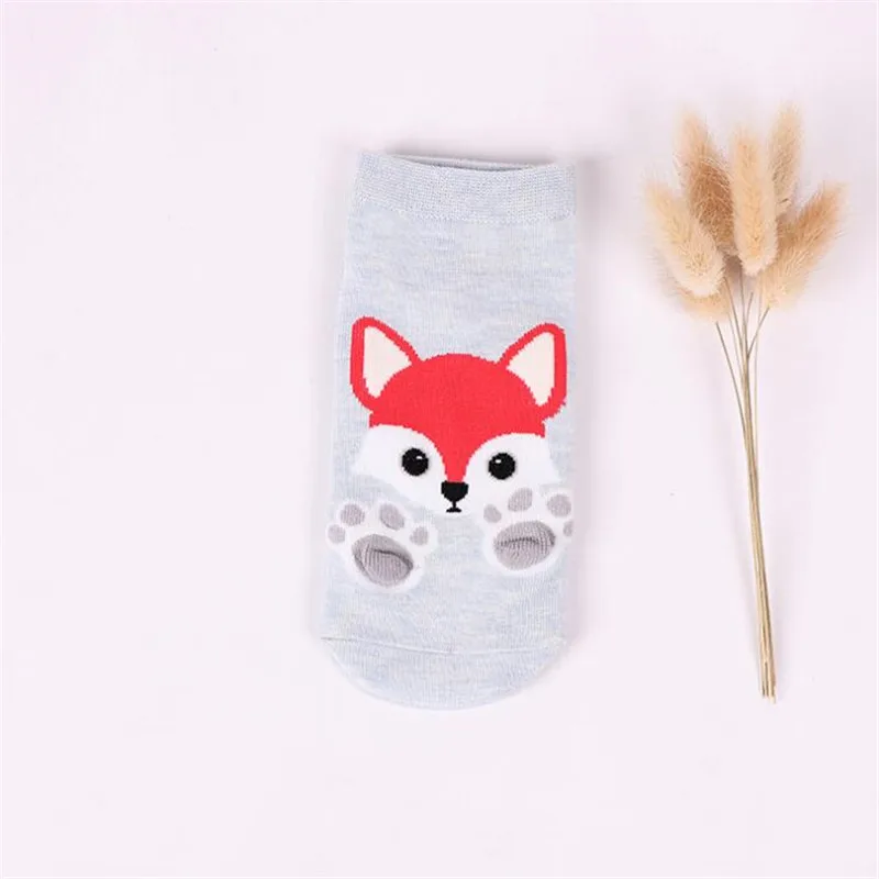 Kawaii Cartoon Animal Socks Short 3D Cat Claws Fox Cute Female Boat Socks Fox Dog Tiger Low Cut Ankle Socks For Women Girl