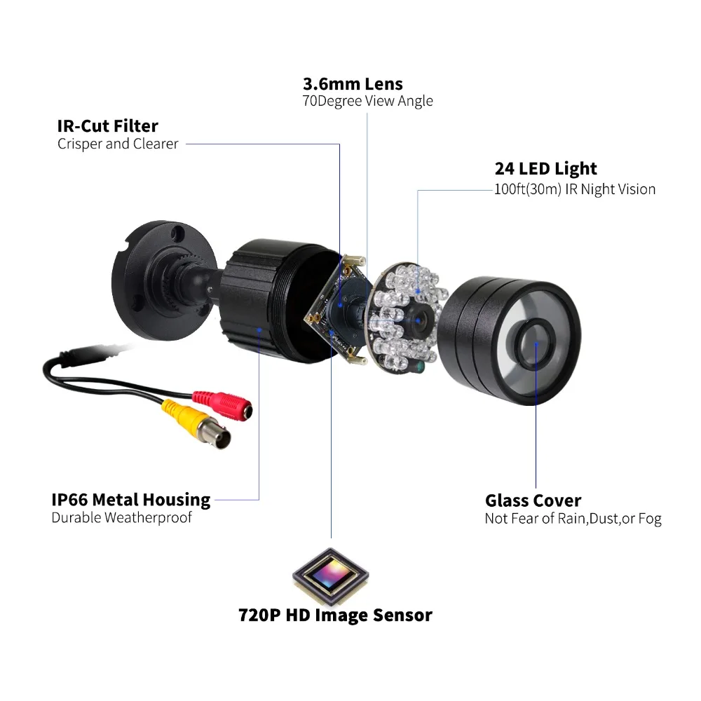Камера Наружного видеонаблюдения DEFEWAY 8 каналов 1080N DVR 1200TVL 720P HD жесткий диск ТБ HDMI