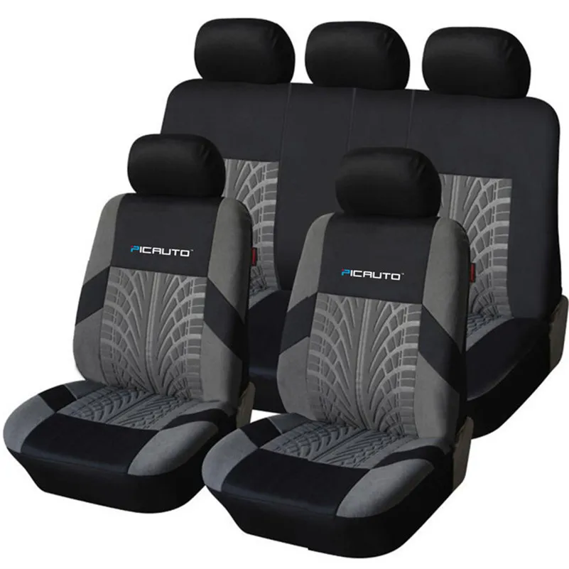 

Hot Selling Embroidery Car Seat Covers Set Fit Most Cars Covers with Tire Track Detail Styling Car Seat Protector