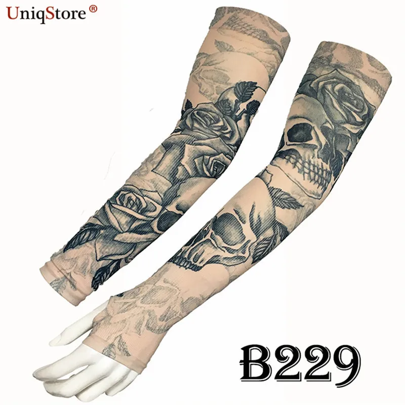 Uniqstore татуировки рукава Парень Девушка поддельные татуировки митенки эластичные УФ-защита Прохладный печатных солнце-доказательство