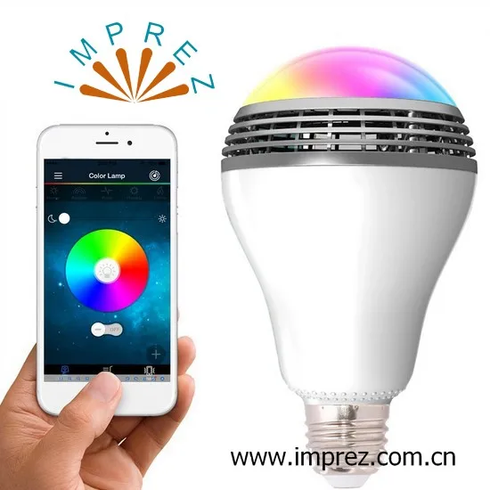 Бесплатная доставка E27 или B22 Беспроводной Bluetooth Динамик RGBW Цвет Smart Светодиодный свет лампы