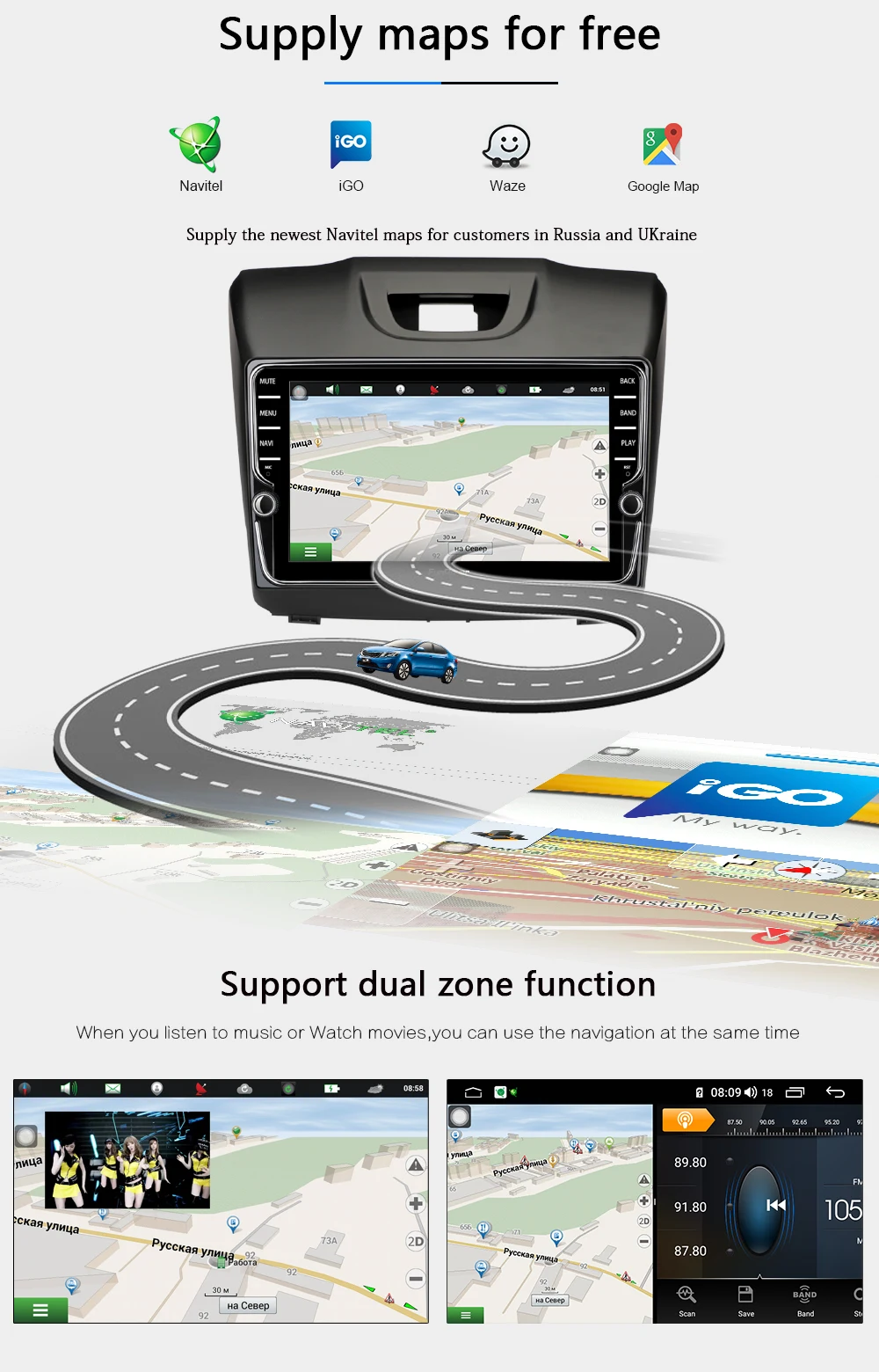Top Funrover android9.0 2 din car multimedia dvd player for Chevrolet Trailblazer Colorado S10 Isuzu D-max MU-X stereo radio gps DSP 14
