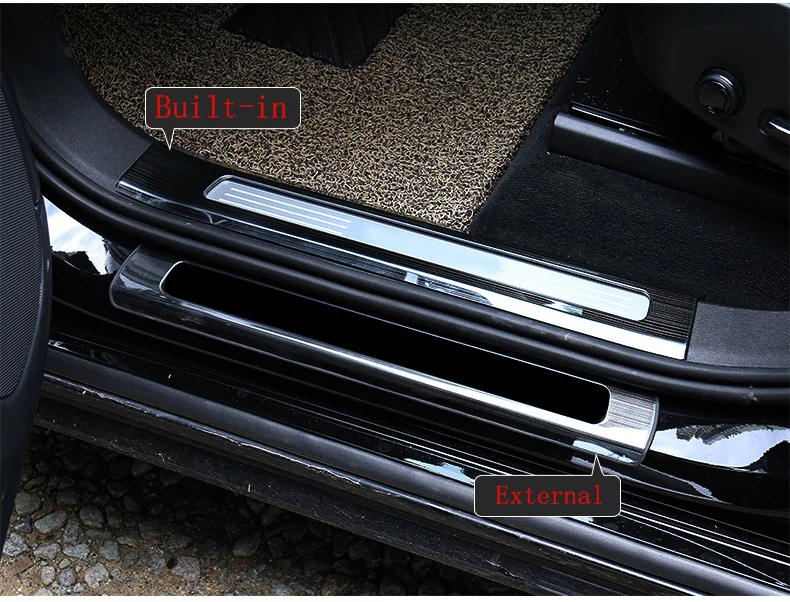 Для Volvo XC90 2015 2018 Черная Нержавеющая Автомобильная защита дверных порогов