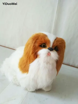 

simulation puppy dog model,polyethylene&furs dog 15x7x10cm handicraft,props,home decoration gift p0900