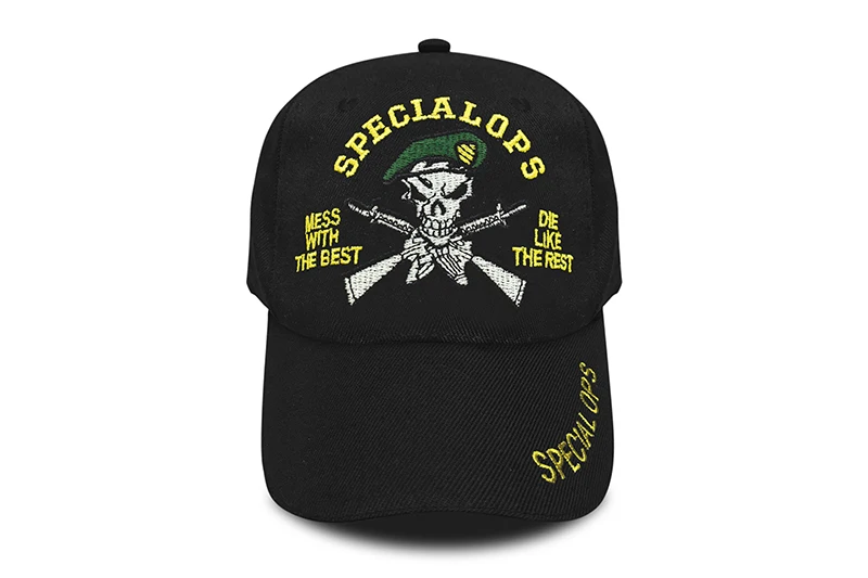 CLIMATE Bone Skull Baseball Cap Special OPS Forces Army Cap Cool Black Specialops Bone Gun Hats Baseball Caps Army Style Men