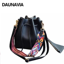 DAUNAVIA Luxury Handbag Women Bag Designer Brand Shoulder Bag Female Drawstring Bucket Bag Pu Leather Crossbody Shoulder Bag Sac