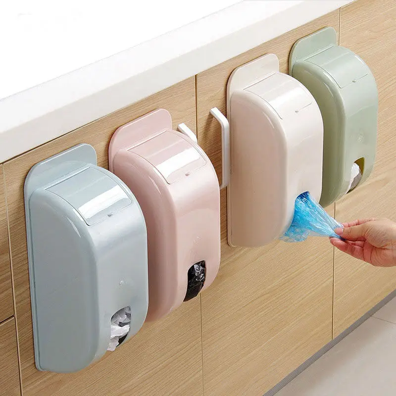 

2018 Plastic Collection Box Wall Hanging Kitchen Clutter Sorting Box Plastic Bag Storage Box Garbage Bags Holder Organizer Case