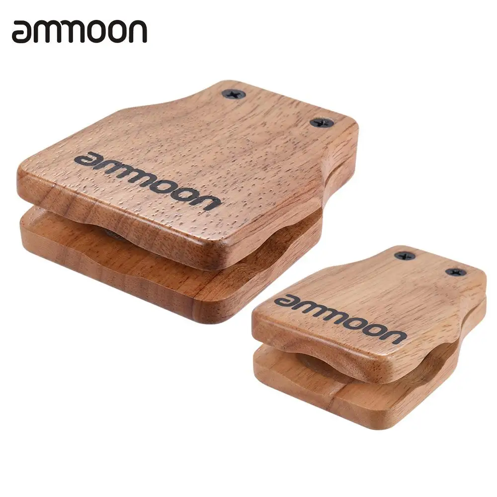 Ammoon 2 шт. Cajon коробка барабан большой и средний компаньон аксессуар кастанеты для ручных ударных инструментов