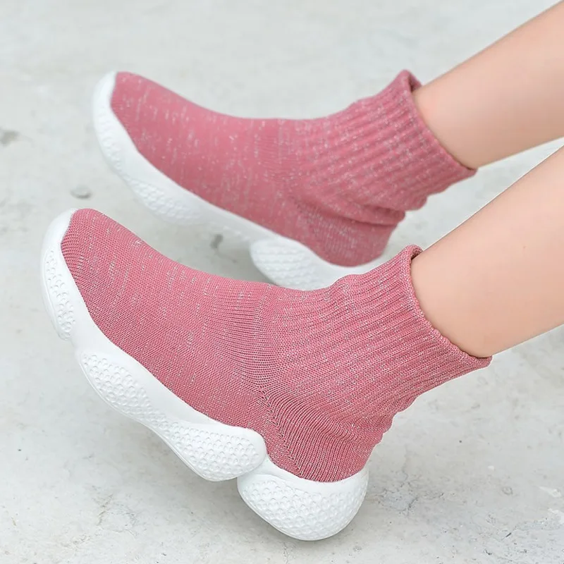 

Women Sock Sneakers 2019 New Sport Running Shoes High Top Light Trainers Comfortable Soft Knitted Girl Zapatillas Deporte Mujer