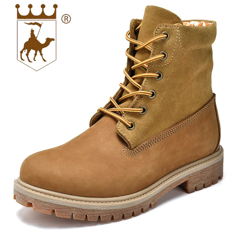 

BACKCAMEL Designer Shoes Men Luxury 2018 Winter Footwear Couple Boots Leather Wear-resistant Non-slip Boot Size 35-44