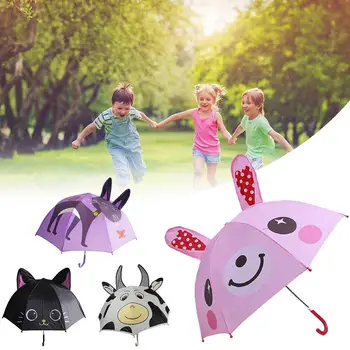 

Cute Children Long Handle Umbrella Innovative Cartoon Dual Use Umbrella