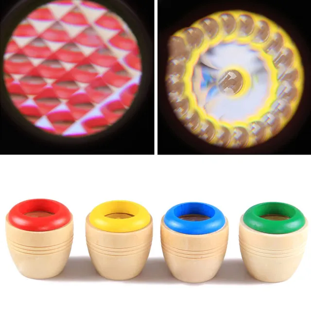 Children Kid Baby Wooden Magical Kaleidoscope Educational Magic Mirror Polygonal M09 6