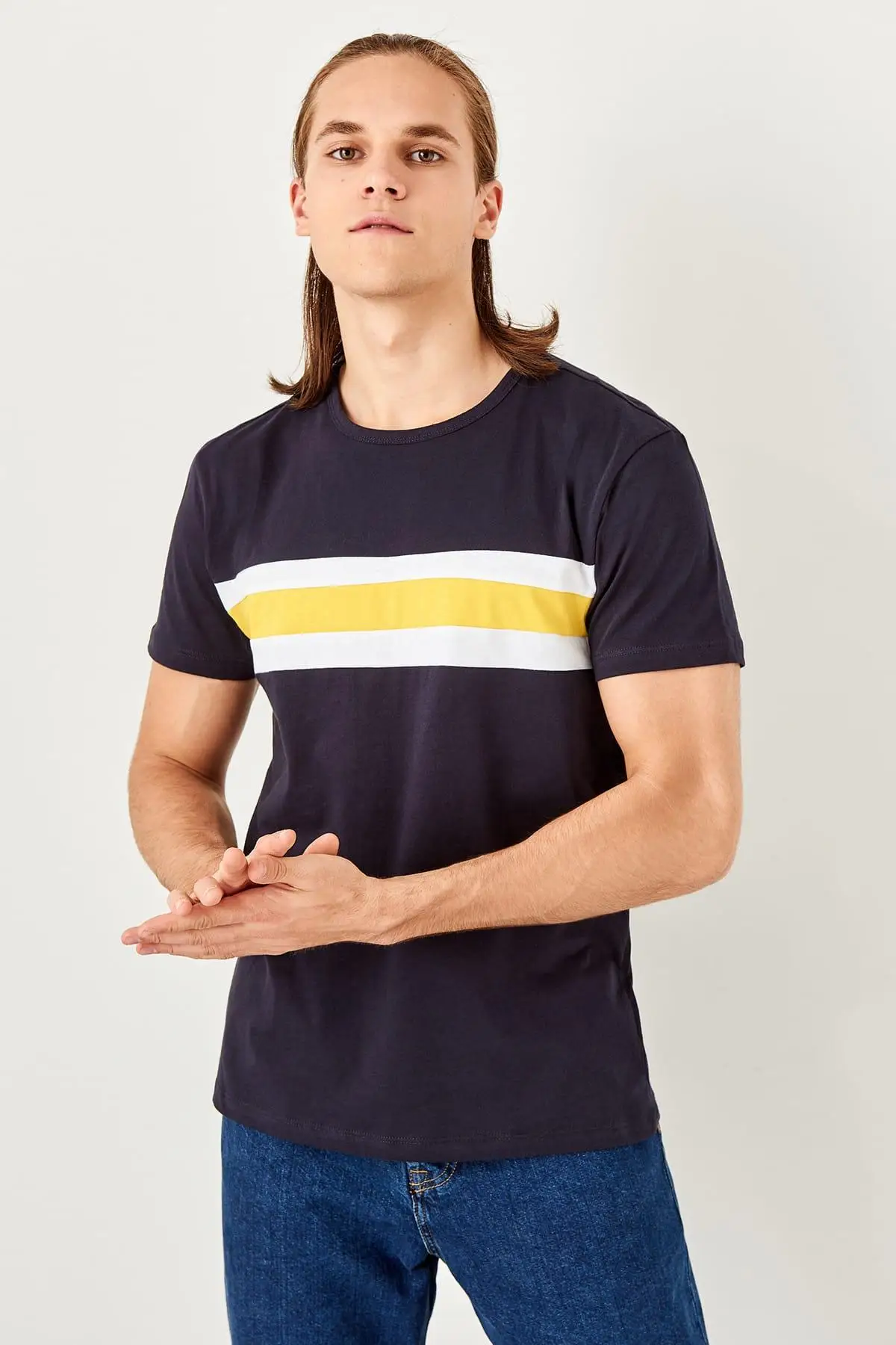 Trendyol новые желтые мужские панельные футболки TMNSS19SQ0023|Футболки| |