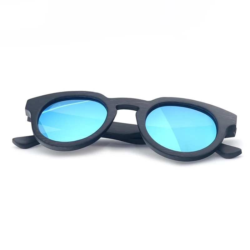 C-CAZ  BG012d bamboo wooden sunglasses for women and mens Blue lens  (16)