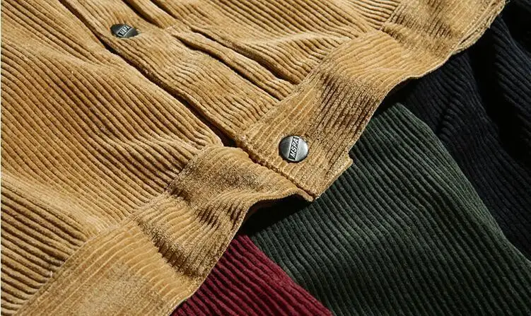 Осенние винтажные мужские вельветовые куртки, Мужская модная уличная куртка большого размера, мужская куртка в стиле хип-хоп, бейсбольная ветровка A72410