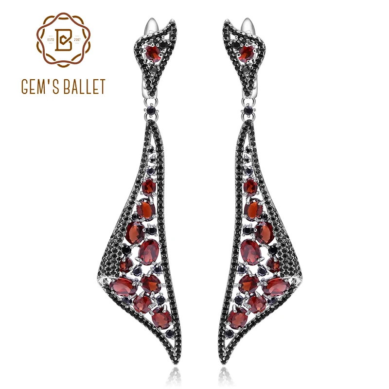 Женские серьги подвески GEM'S BALLET Винтажные в стиле панк из стерлингового серебра