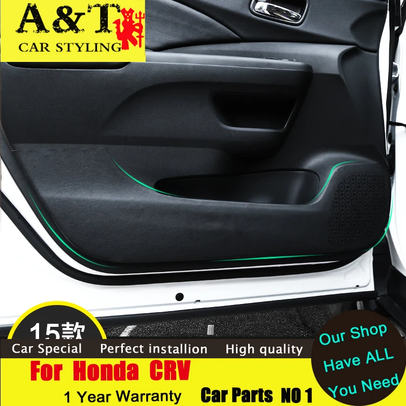 

AUTO PRO car styling For Honda CRV leather pad kick refit special protective interior doors 2015 2016 CRV Door kick pad Car Acce
