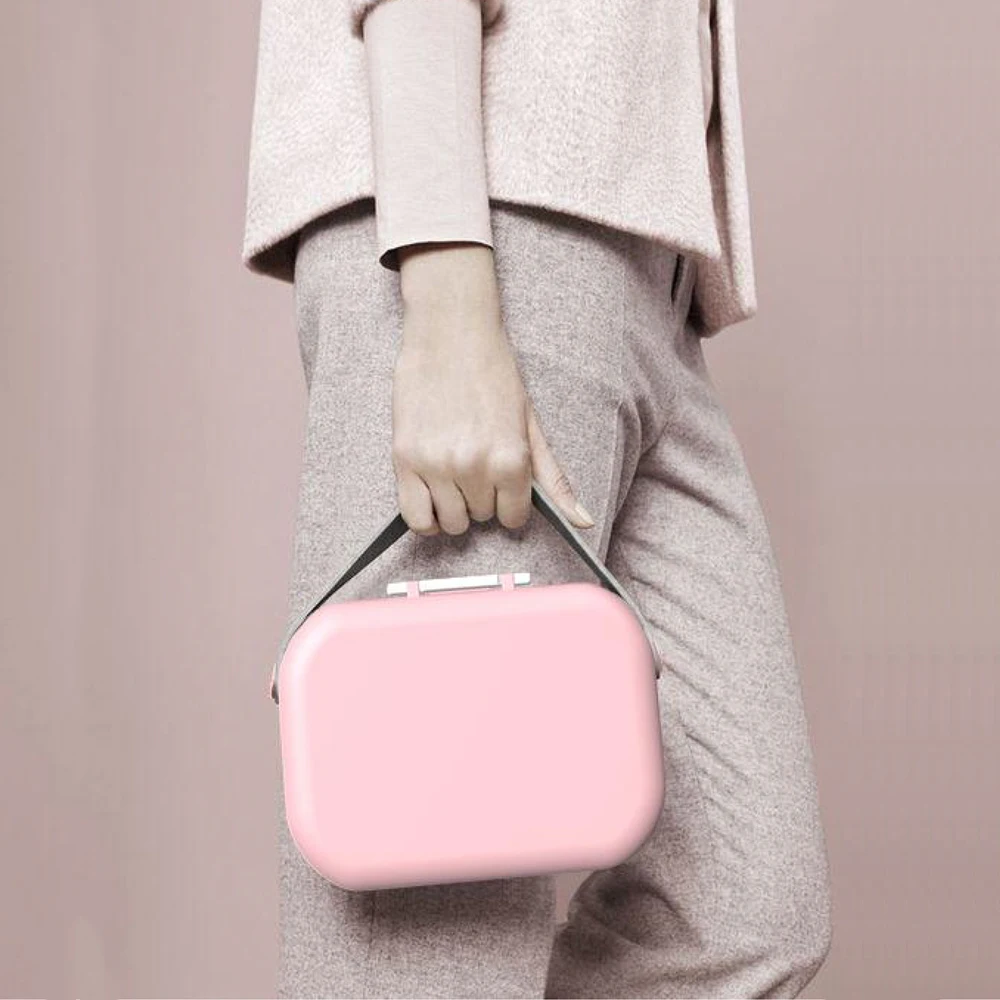 

Newest Handbag Shape Lunch Box Microwavable Lady Bag Lunchbox Handle Lunch Box Containers Pink Good seal