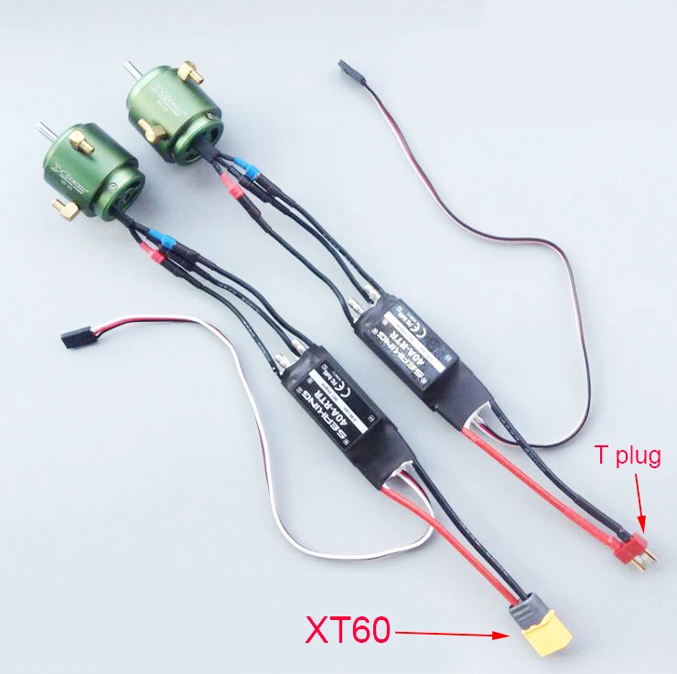 

High Speed Brushless Motor 2835 3300KV+ Water Cooling Jacket+ 40A ESC With XT60/T Plug For RC Boat Model Huan Qi 955 HQ955