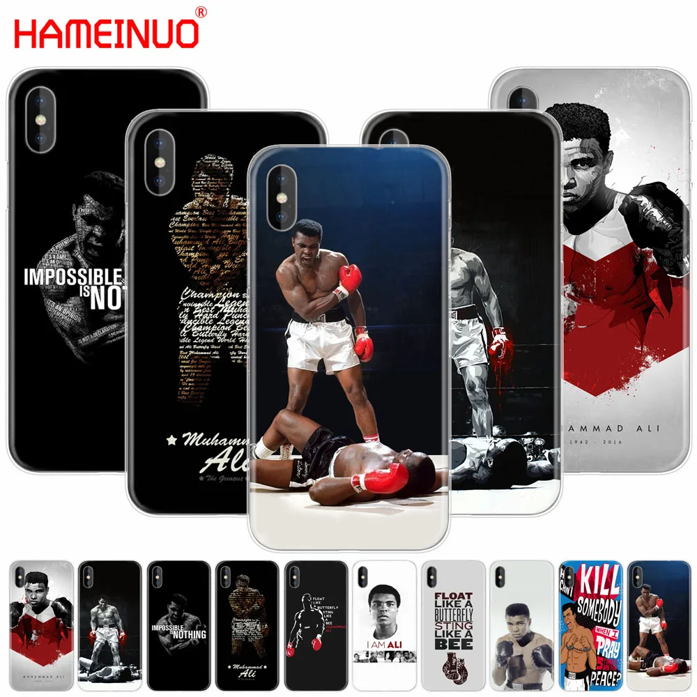 regionaal blaas gat meel HAMEINUO Muhammad Ali boxing champion cell phone Cover case for iphone X 8  7 6 4 4s 5 5s SE 5c 6s plus