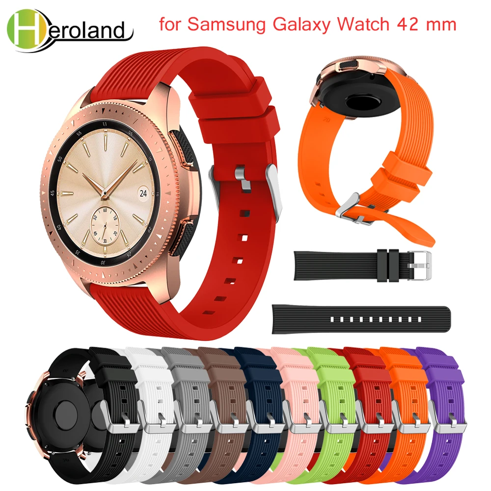 Replacemet strap for Samsung Galaxy Watch 42mm wrist 20mm smart watchband for Samsung Gear S2 Classic R732 Bracelet new Silicone